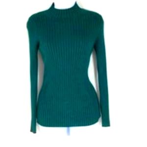 No Boundaries Deep Green Sweater Texture Turtleneck Knit Large